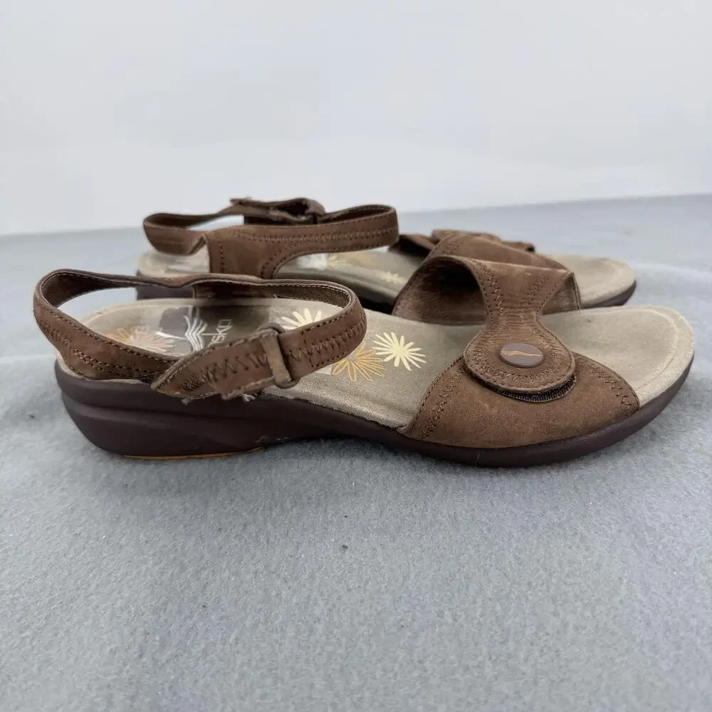 Dansko Sandals Womens Size 7.5 Brown Leather Slingback Wedge Comfort Shoes‎